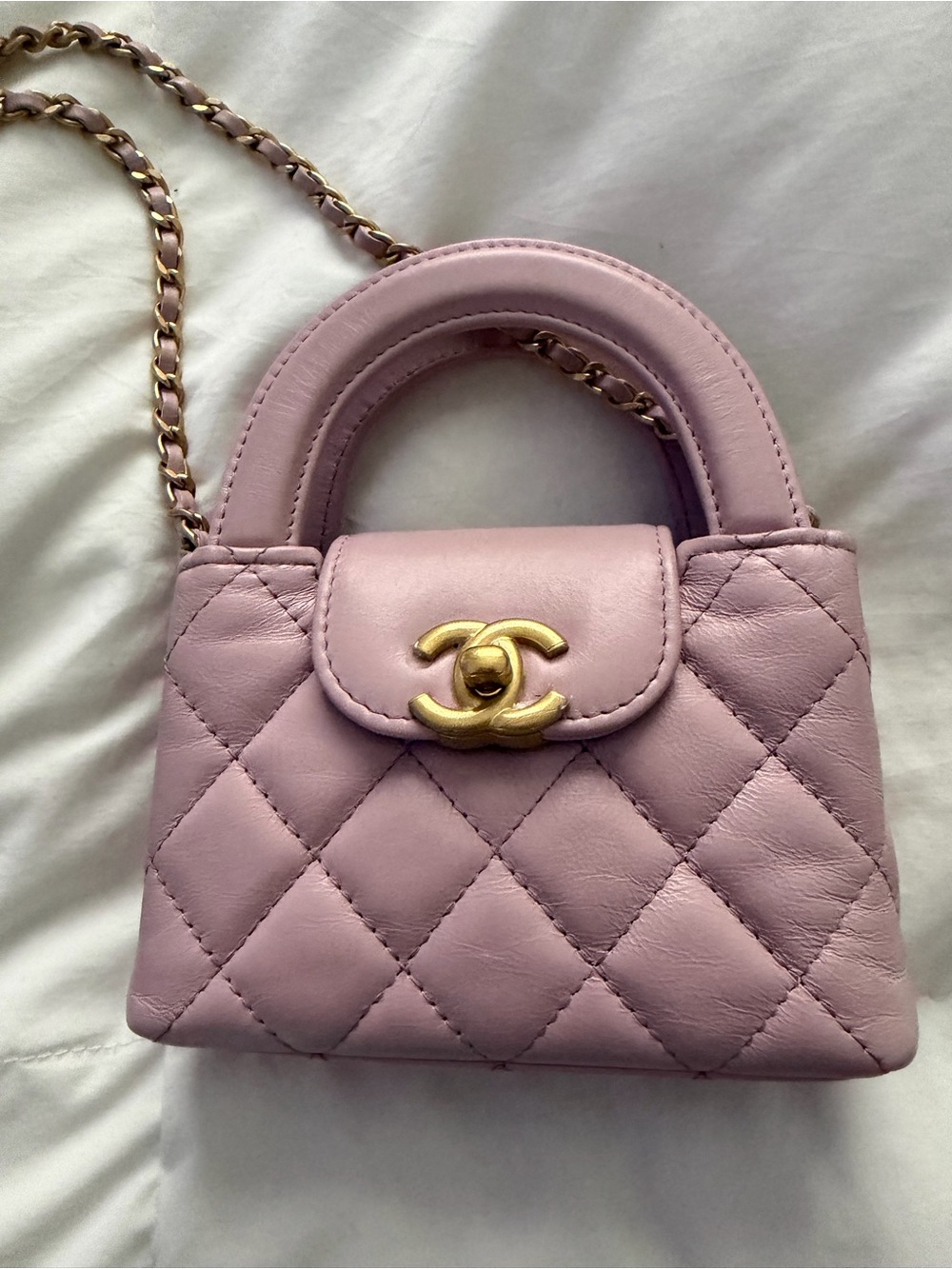 CHANEL Lavender Quilted Mini Top-Handle Crossbody Bag - Picture 2 of 8